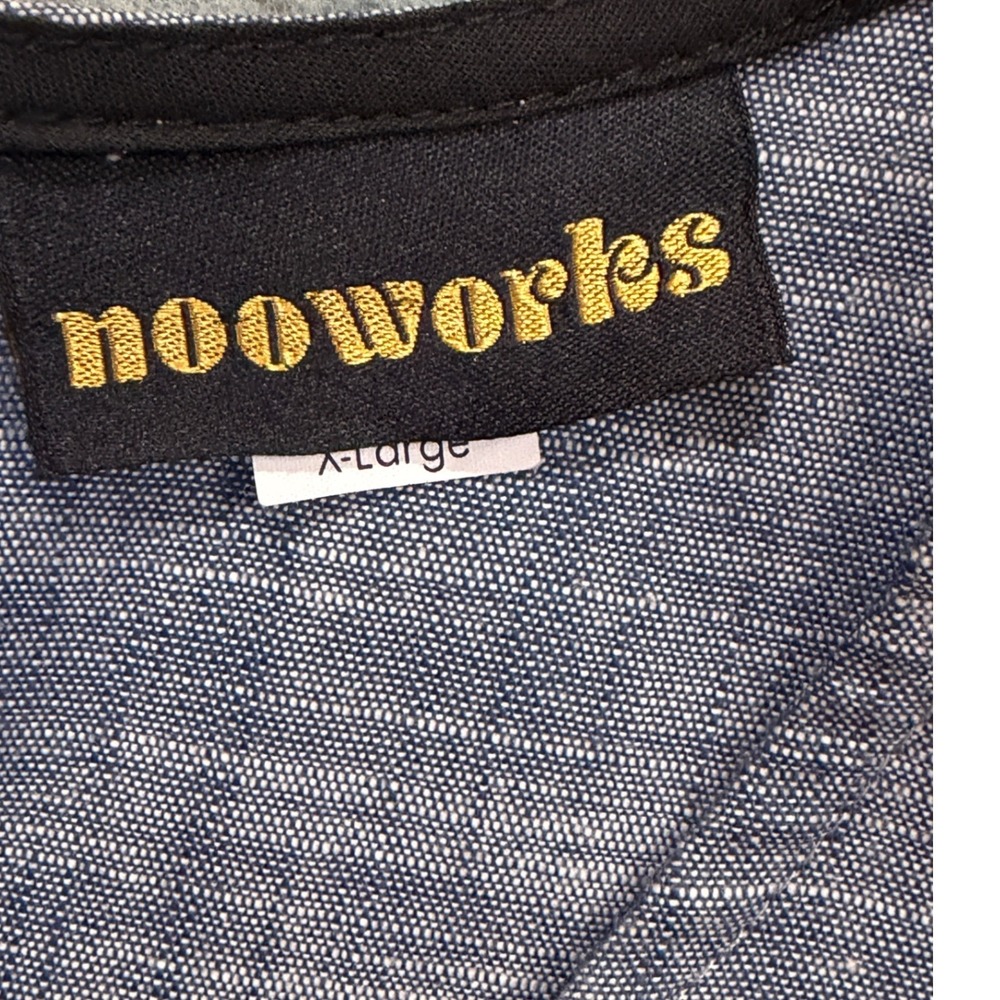 Nooworks Cotton Twill Shift Dress Short Puff Sleeve XL Stretch Made in USA - Picture 6 of 10